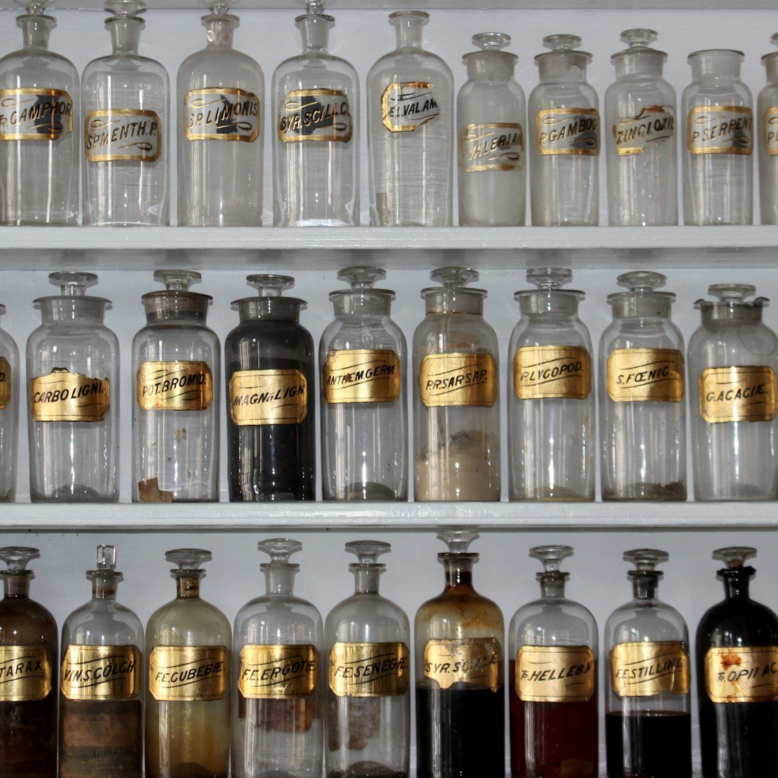 Classical formulations resting on dispensary shelves